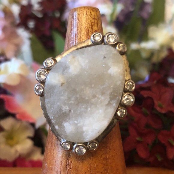 Silpada Sterling Druzy CZ Beauty in the Rough Ring - Picture 8 of 13